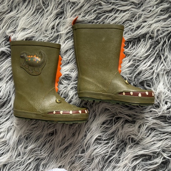Kidorable Kids Dinosaur Rain Boots Mid Calf Sz 11 US / 28 EU 18.5cm Green 🐊 - Picture 3 of 8